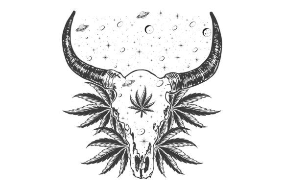 Bull Skull Cannabis Celestial SVG: A Designer's Review