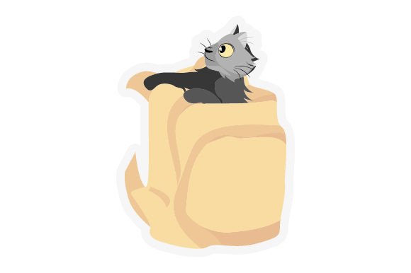 Cute Cat Hiding in Bag Sticker: A Designer's Review