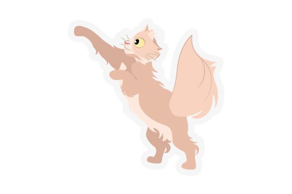 Cute Cat Jumping Sticker: A Designer's Review for Embroidery