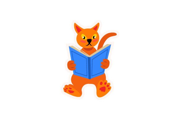 Kawaii Cat Reading Book Sticker: A Designer's Review
