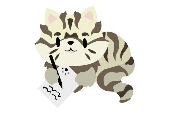 Kawaii Cat Writing Letter Sticker Review